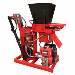 QT2-25 diesel engine clay interlocking brick making machine